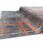 Modern Industrial Grey & Rust Printed Rug - CPR2219