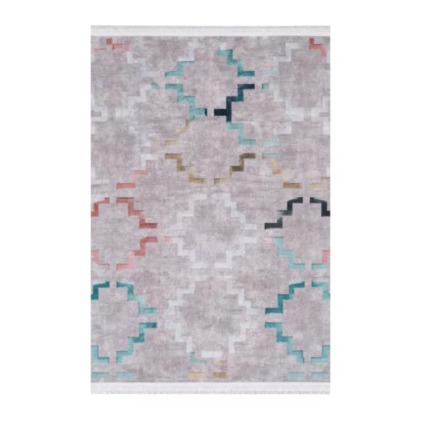 Modern Pastel Geometric Pattern Printed Rug - CPR2220