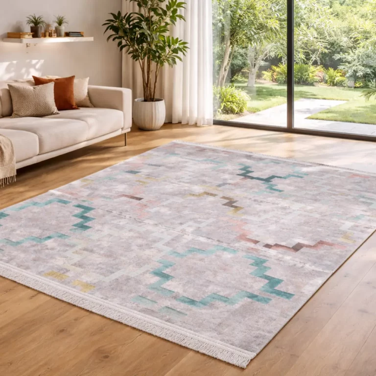 Modern Pastel Geometric Pattern Printed Rug - CPR2220