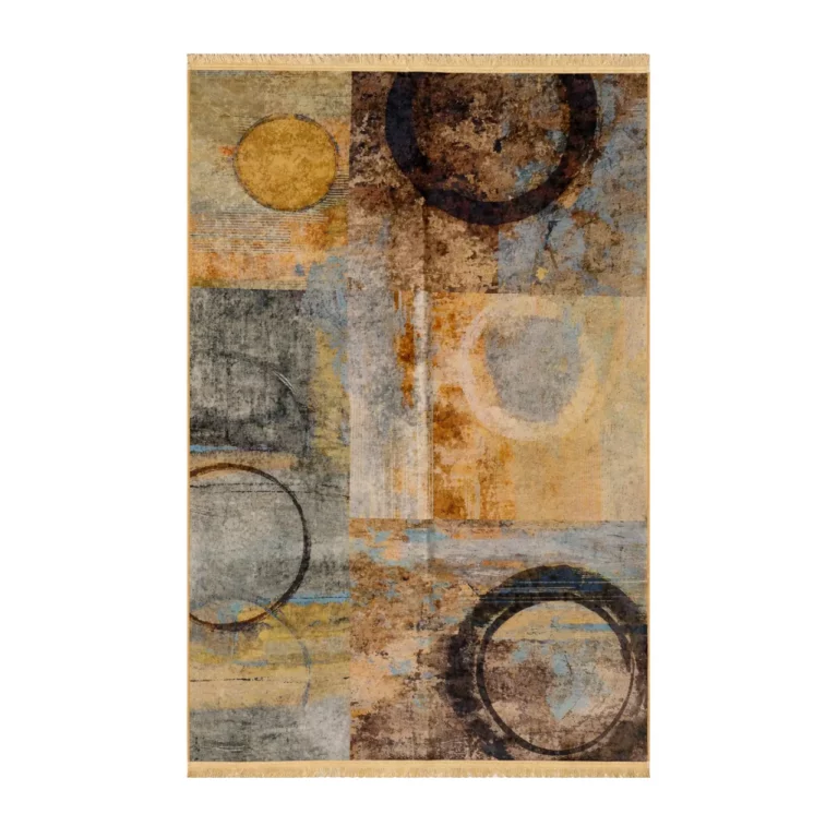 Modern Earth Tone Geometric Printed Rug - CPR2222