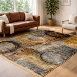 Modern Earth Tone Geometric Printed Rug - CPR2222