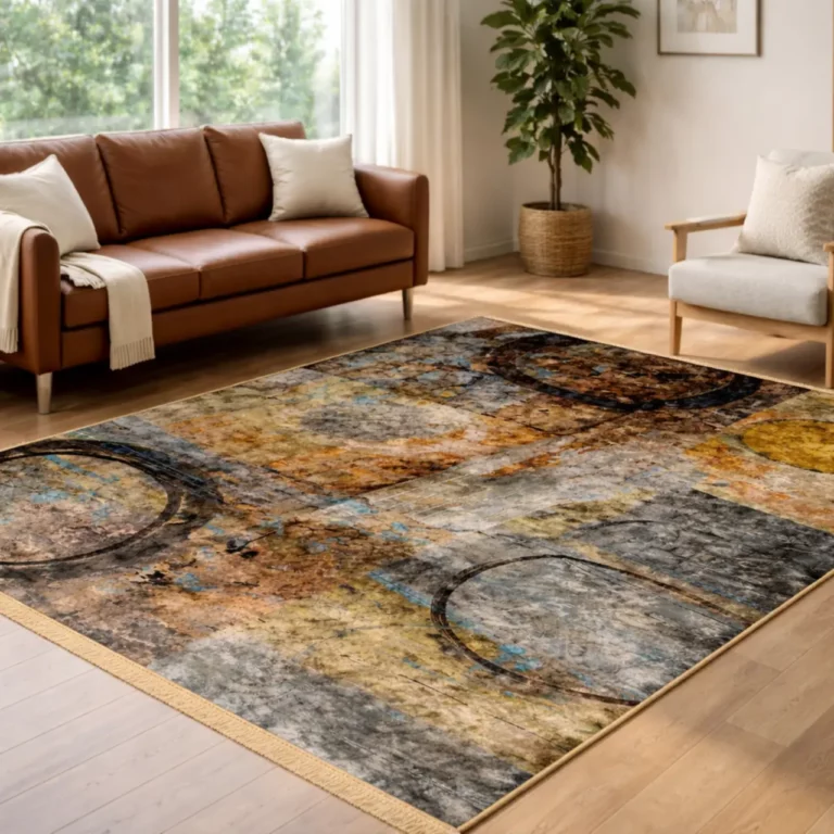 Modern Earth Tone Geometric Printed Rug - CPR2222