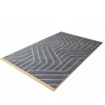 Modern Geometric Gold Line Grey Printed Rug - CPR2223