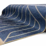 Modern Geometric Gold Line Grey Printed Rug - CPR2223