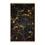 Modern Geometric Gold Line Grey Printed Rug - CPR2224