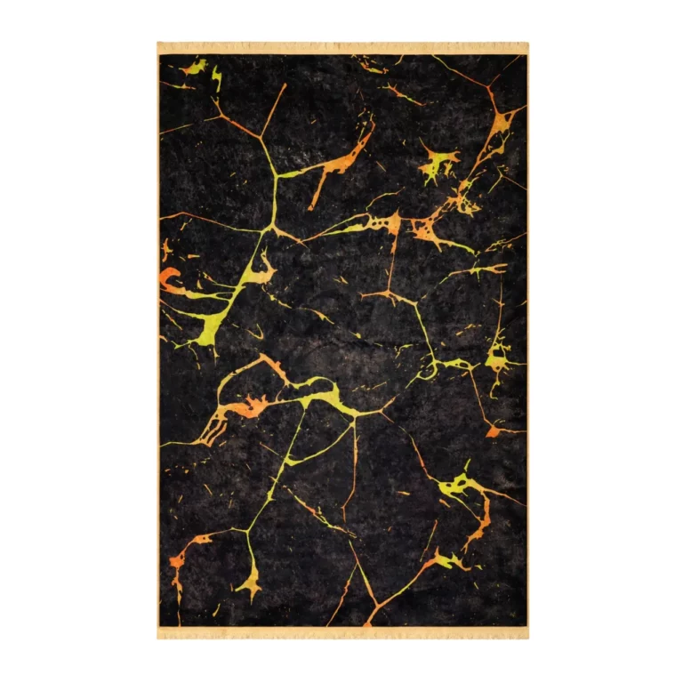 Modern Geometric Gold Line Grey Printed Rug - CPR2224