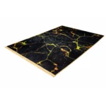 Modern Geometric Gold Line Grey Printed Rug - CPR2224