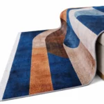 Modern Abstract Curve Block Printed Rug - CPR2225