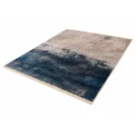 Modern Abstract Navy Beige Printed Rug - CPR2226