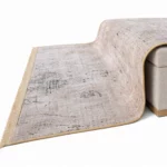 Modern Abstract Navy Beige Printed Rug - CPR2226