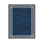 Modern Luxe Blue Geometric Printed Rug - CPR2228