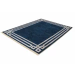 Modern Luxe Blue Geometric Printed Rug - CPR2228