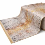 Modern Vintage Abstract Beige & Rust Printed Rug - CPR2229