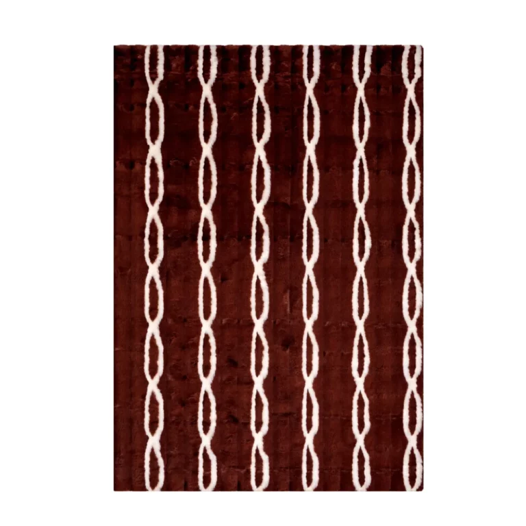 Modern Chain Pattern Dark Shaggy Carpet - Rabbit Line - CPL3302