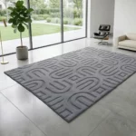 Modern Geometric Grey Pattern Carpet – CSR4404