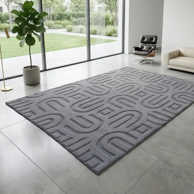 Modern Geometric Grey Pattern Carpet – CSR4404