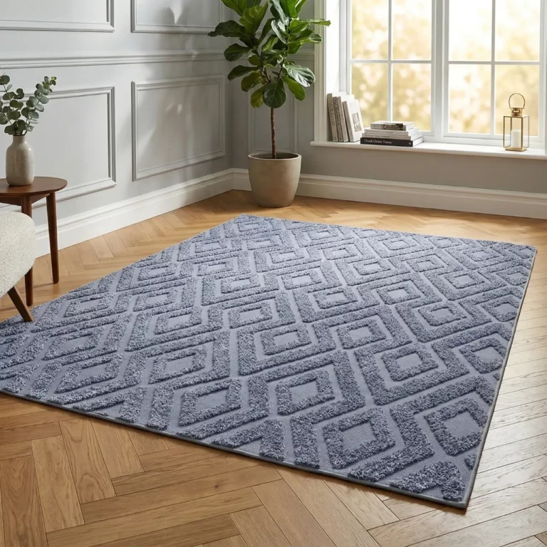 Modern Diamond Textured Grey Carpet – CSR4405