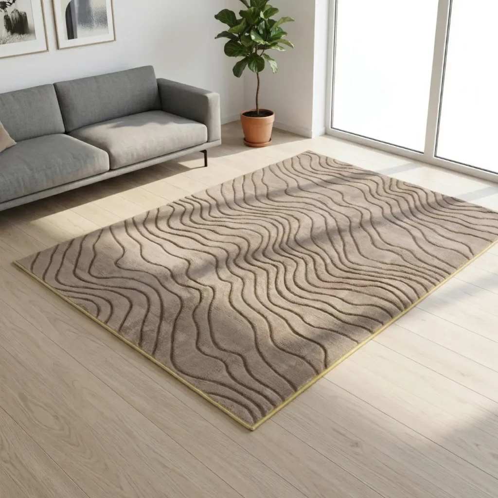 Beige Wave Pattern Carpet – CSR4406