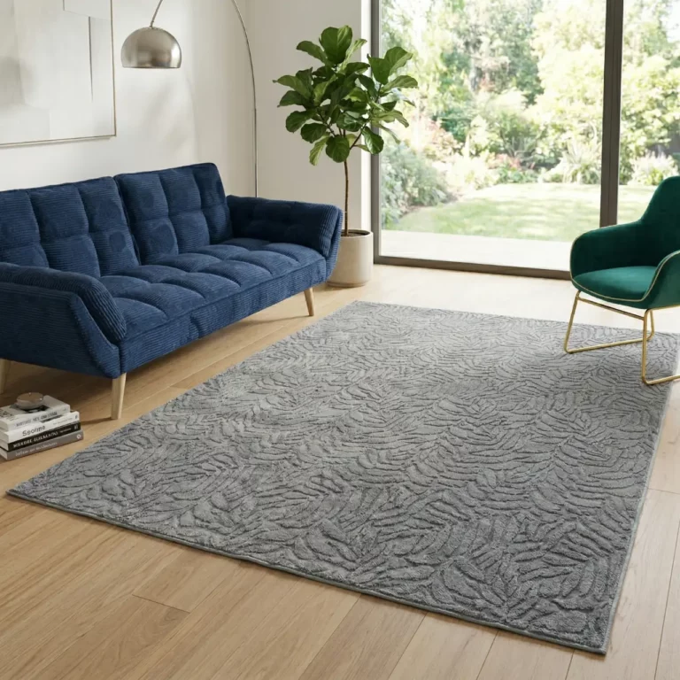 Modern Botanical Textured Grey Carpet – CSR4402