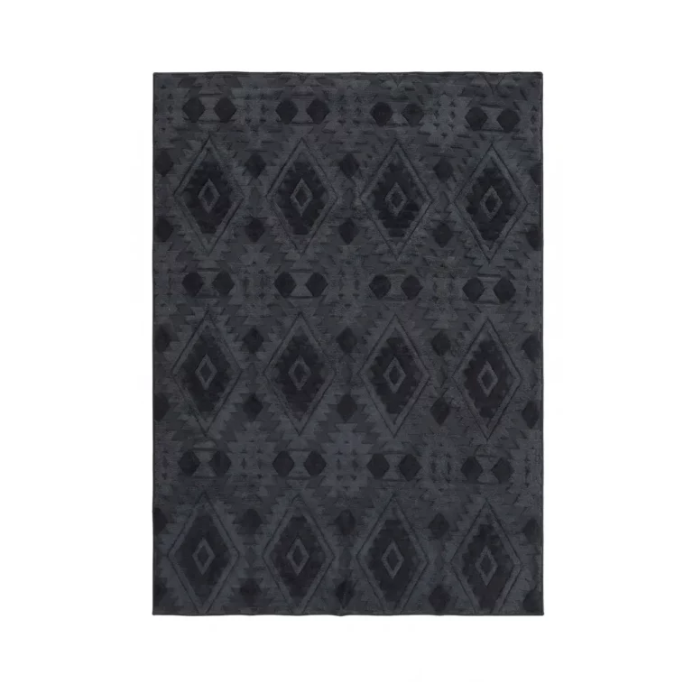 Modern Geometric Textured Charcoal Carpet – CSR4403