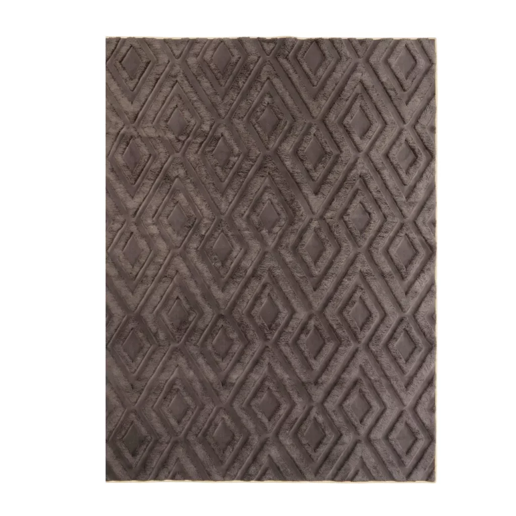 Modern Brown Geometric Shaved Carpet – CSR4407