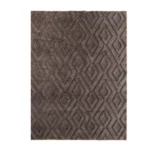 Modern Brown Geometric Shaved Carpet – CSR4407