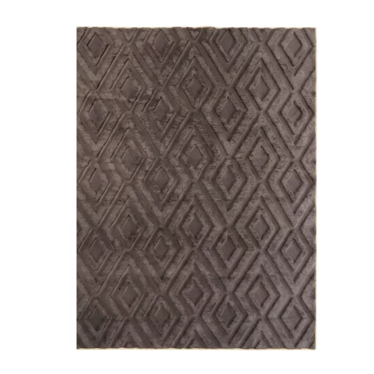 Modern Brown Geometric Shaved Carpet – CSR4407