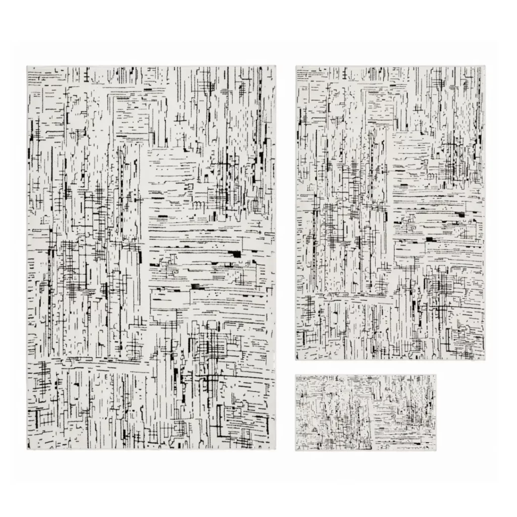 Luxury Shaved Texture Rug Set – 3 Piece Designer Combo