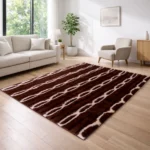 Modern Chain Pattern Dark Shaggy Carpet - Rabbit Line - CPL3302