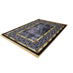 Geometric Grey & Gold Border Carpet - CPR2203