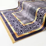 Geometric Grey & Gold Border Carpet - CPR2203