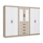 3 PIECE 6 DOOR WARDROBE WITH MIRROR - MW796