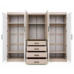 3 PIECE 6 DOOR WARDROBE WITH MIRROR - MW796