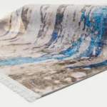 Modern Abstract Blue Marble Printed Rug - CPR2204