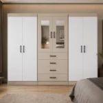 3 PIECE 6 DOOR WARDROBE WITH MIRROR - MW796