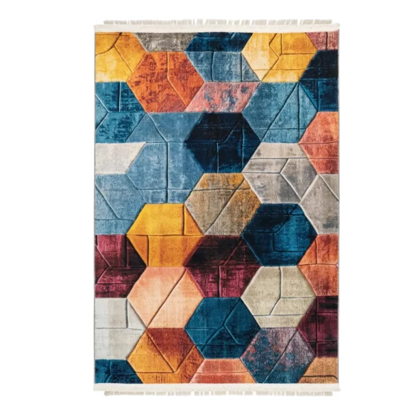 Modern Geometric Multi-Colour Printed Rug - CPR2205
