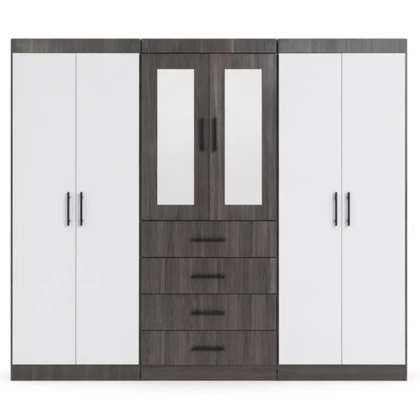 3 PIECE 6 DOOR WARDROBE WITH MIRROR - MW796