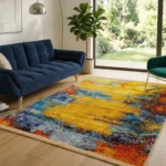 Modern Abstract Ochre Multi-Colour Printed Rug - CPR2206