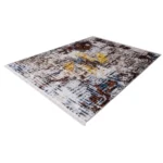  Modern Abstract Rust & Ivory Patterned Printed Rug - CPR2207