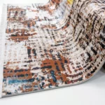  Modern Abstract Rust & Ivory Patterned Printed Rug - CPR2207
