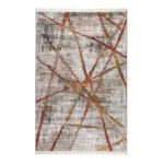 Modern Abstract Rust Line Printed Rug - CPR2208