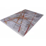 Modern Abstract Rust Line Printed Rug - CPR2208