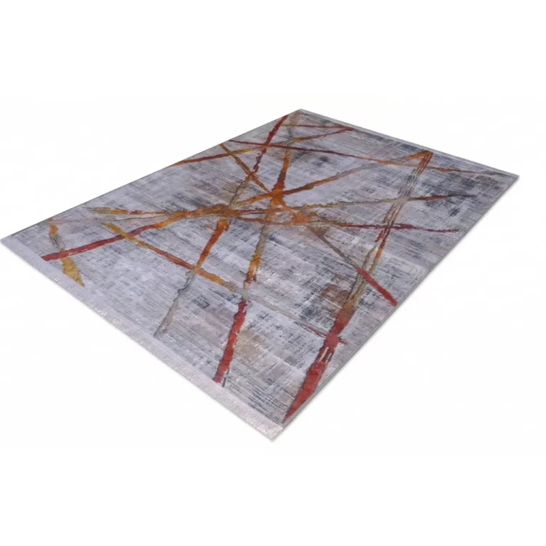 Modern Abstract Rust Line Printed Rug - CPR2208
