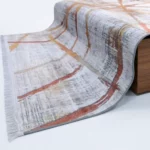 Modern Abstract Rust Line Printed Rug - CPR2208