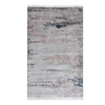 Modern Abstract Ivory Blue Printed Rug - CPR2201