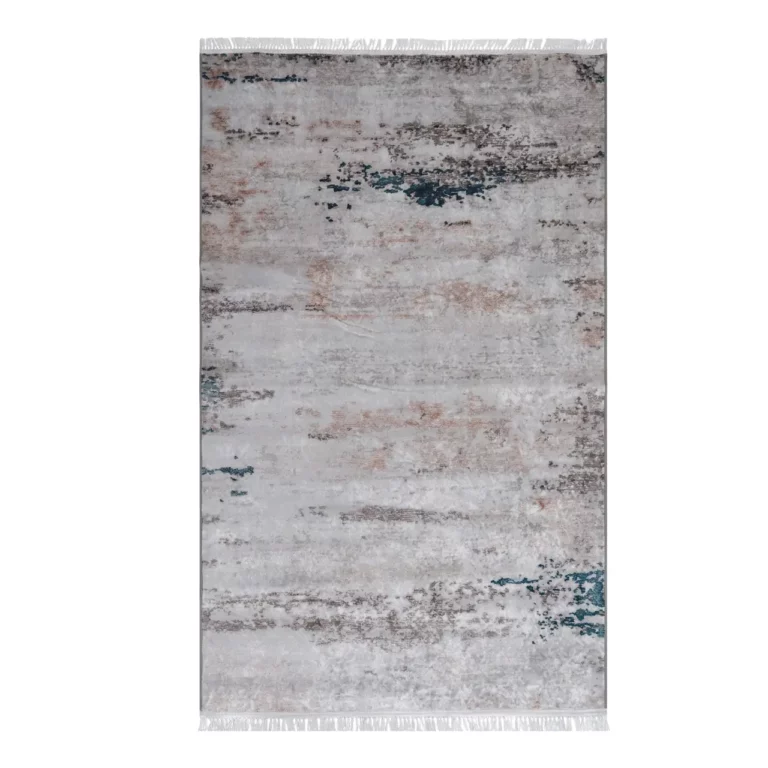 Modern Abstract Ivory Blue Printed Rug - CPR2201
