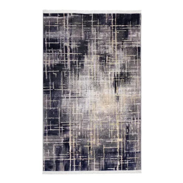 Modern Abstract Midnight Grid Printed Rug- CPR2210