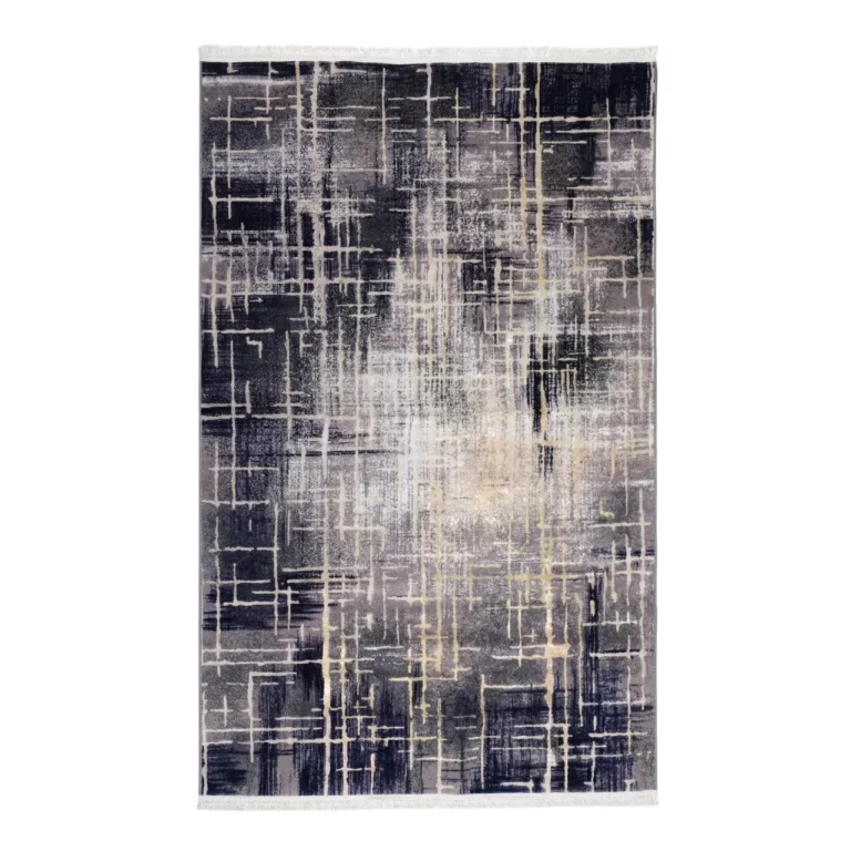 Modern Abstract Midnight Grid Printed Rug- CPR2210