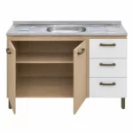 Modern Three Door Base Sink Cabinet Nogueira/Off White – MWBR5800S