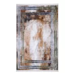 Modern Abstract Framed Earth-Tone Printed Rug - CPR2211
